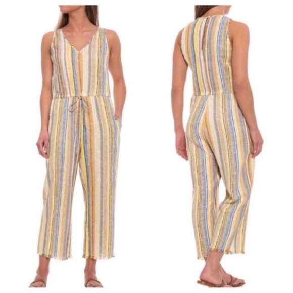 DREW from anthropology Striped Yellow and Blue Sleeveless jumper Sz XS - Picture 1 of 14